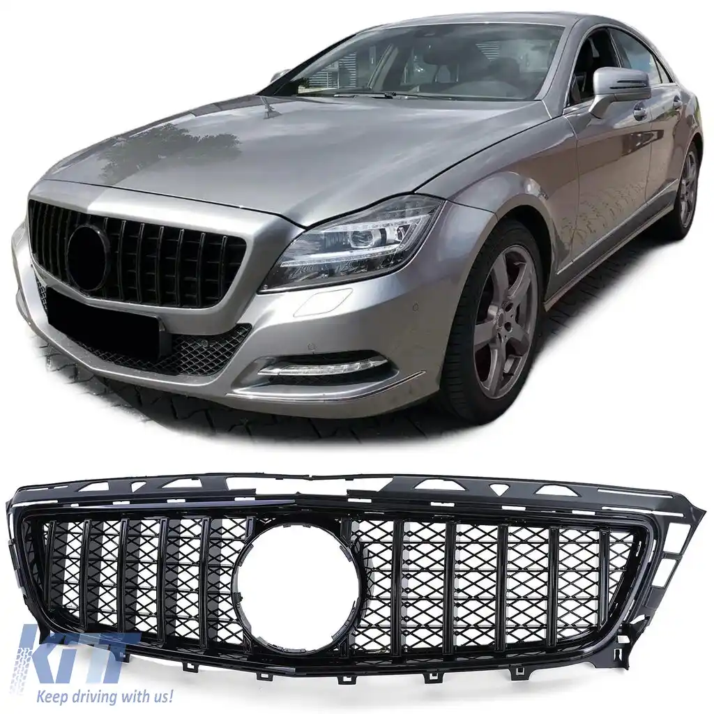Grilă sport neagră lucioasă, potrivită pentru Mercedes CLS C218 X218 pre-facelift 11-14