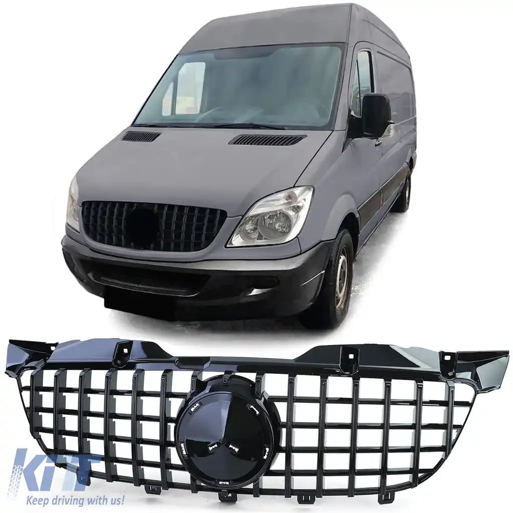 Grilă sport neagră lucioasă, potrivită pentru Mercedes Sprinter W906 pre-facelift 06-13
