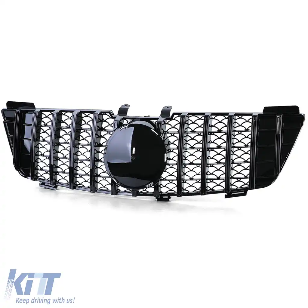 Grilă sport neagră lucioasă, potrivită pentru Mercedes ML W164 pre-facelift 2005-2008-image-6205253