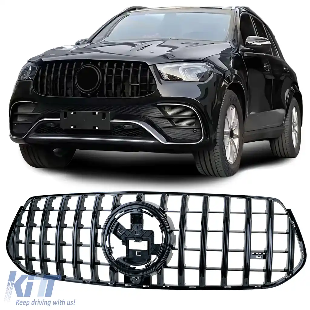 Grilă sport neagră lucioasă, potrivită pentru Mercedes GLE V167 Coupe C167 18-23 cu design A