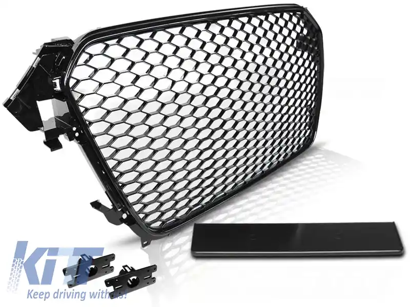 image-16-GRILĂ SPORT NEAGRĂ LUCIOASĂ potrivită pentru AUDI A4 (B8) 11.11-15