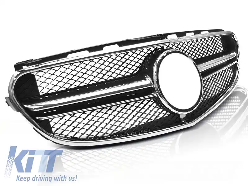 image-0-GRILĂ SPORT NEGRU CROMATĂ potrivită pentru MERCEDES W212 13-16