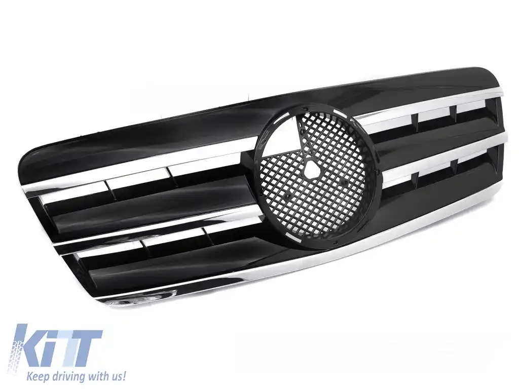 GRILĂ SPORT NEGRU CROMAT potrivită pentru MERCEDES CLK W208 96-02