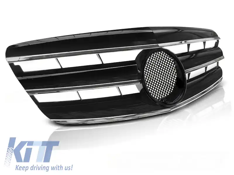 image-10-GRILĂ SPORT NEGRU CROMAT potrivită pentru MERCEDES W221 05-09