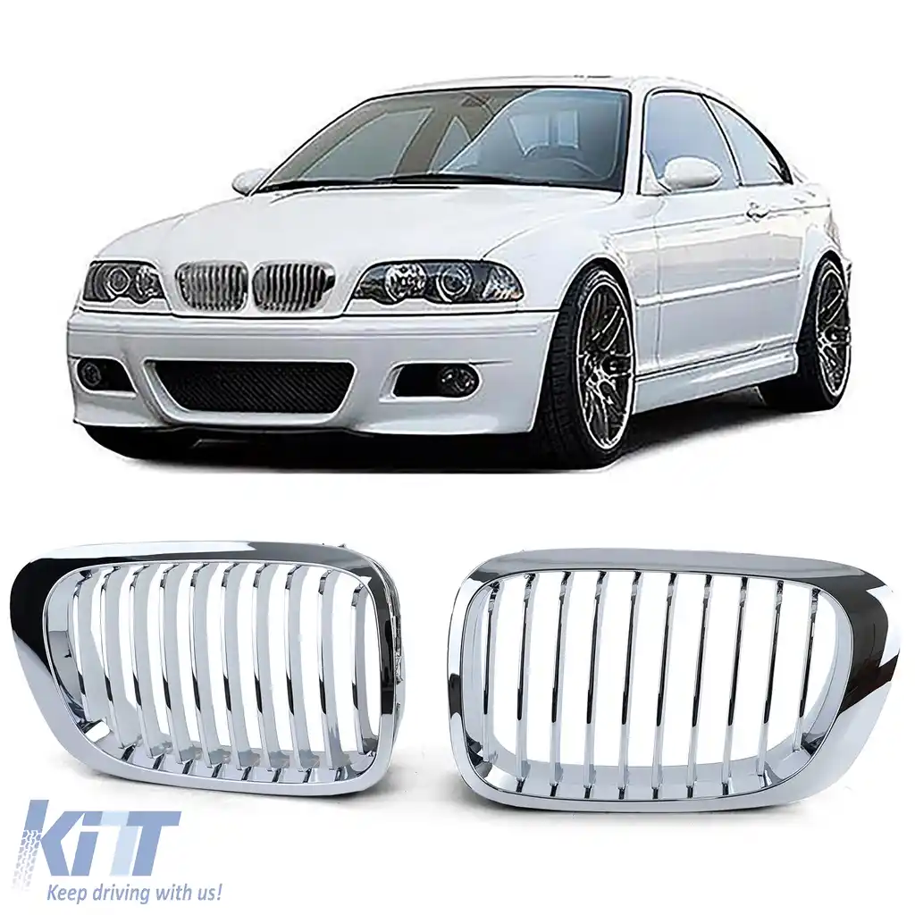 Grilă sport Performance cromată potrivită pentru BMW Seria 3 E46 Coupe Cabrio 99-03