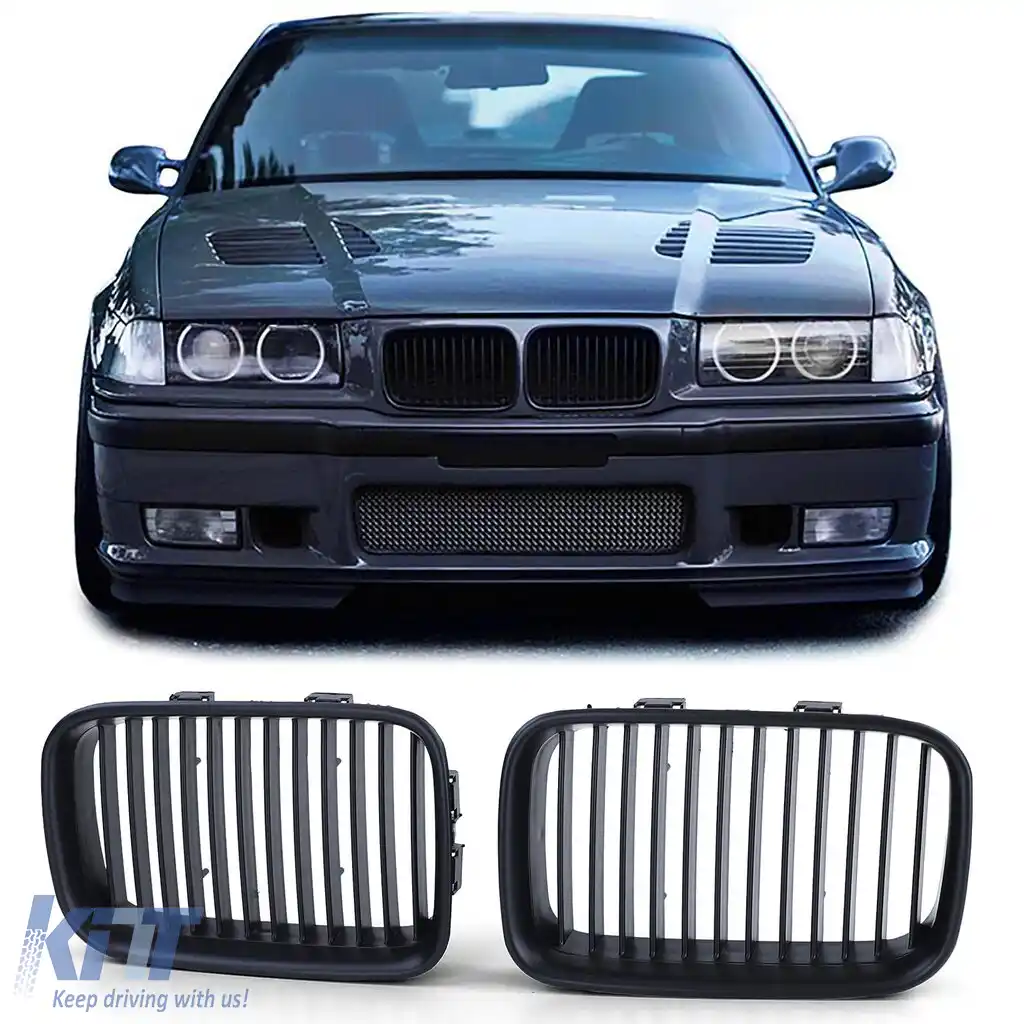 Grilă sport Performance mată potrivită pentru BMW Seria 3 E36 pre-facelift 91-96