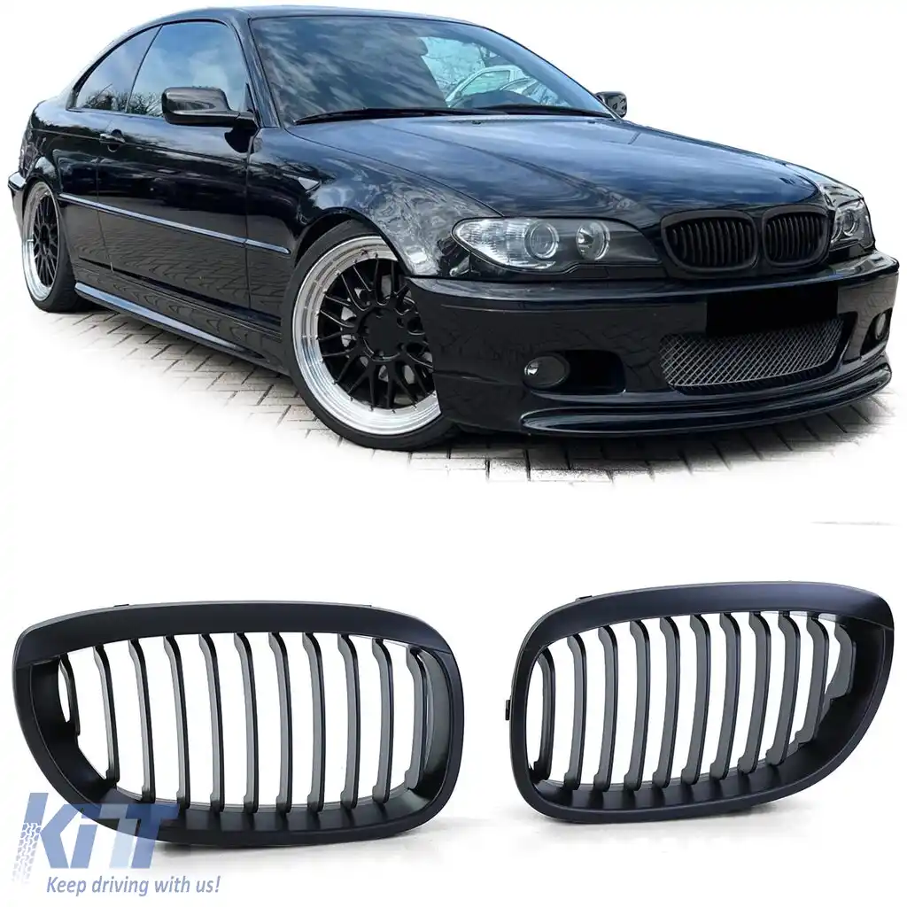Grilă sport Performance mată potrivită pentru BMW Seria 3 E46 Coupe Cabrio 03-07