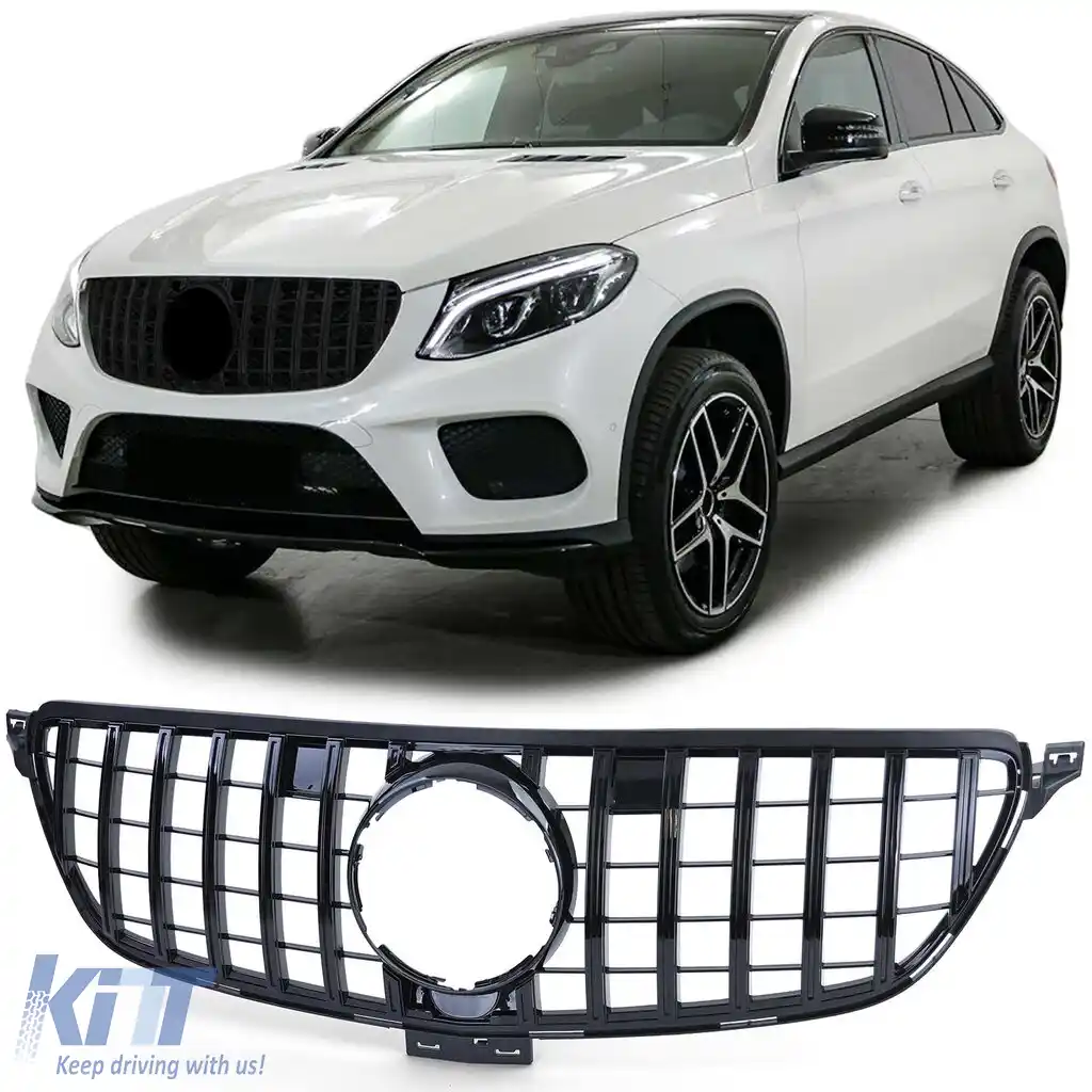 Grilă sport radiator față neagră lucioasă, potrivită pentru Mercedes GLE Coupe C292 din 15