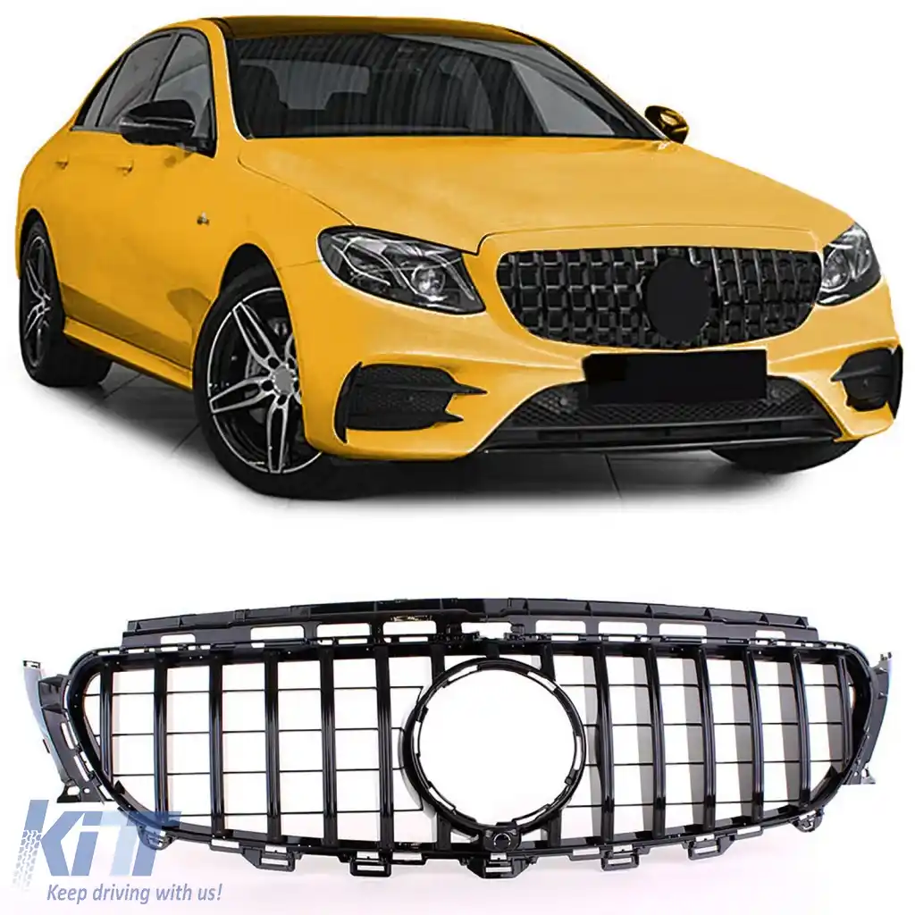 Grilă sport radiator neagră lucioasă, potrivită pentru Mercedes E W213 S213 C238 A238 16-20