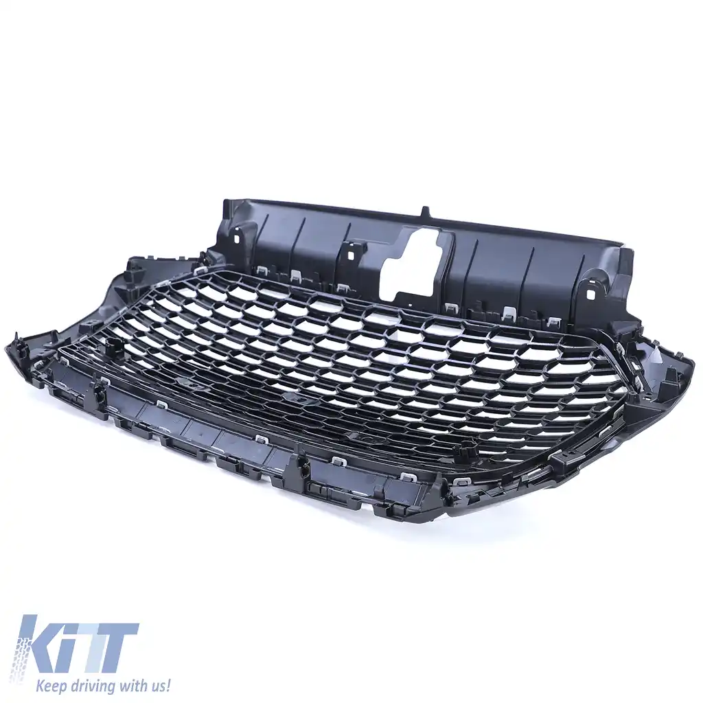 Grilă sport tip fagure neagră lucioasă cu argintiu, potrivită pentru Audi A3 8V 16-20 fără ACC-image-6257555