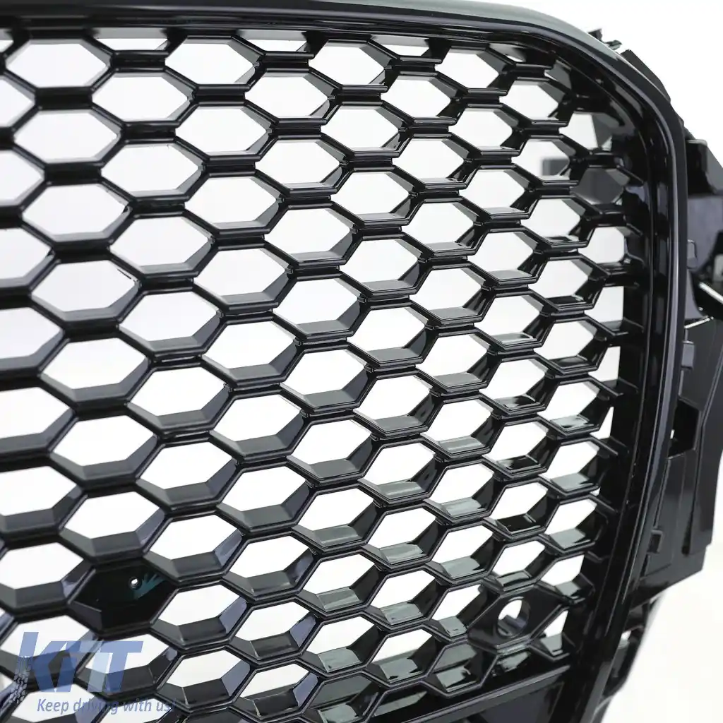 Grilă sport tip fagure neagră lucioasă, potrivită pentru Audi A3 8V 12-16-image-6261317