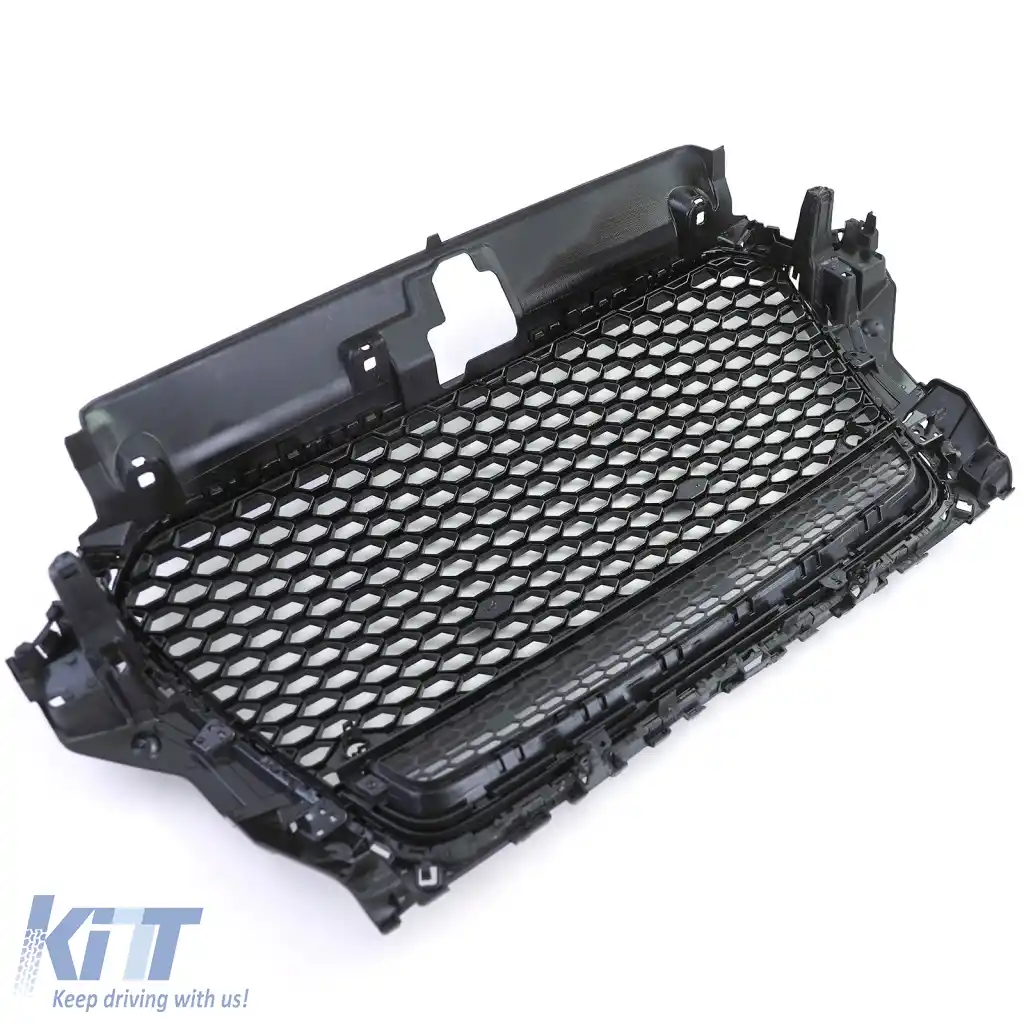 Grilă sport tip fagure neagră lucioasă, potrivită pentru Audi A3 8V 12-16-image-6261321