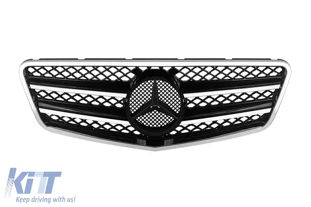 Grilă tip AMG crom/neagră, potrivită pentru Mercedes E-Class W212 2009-2013