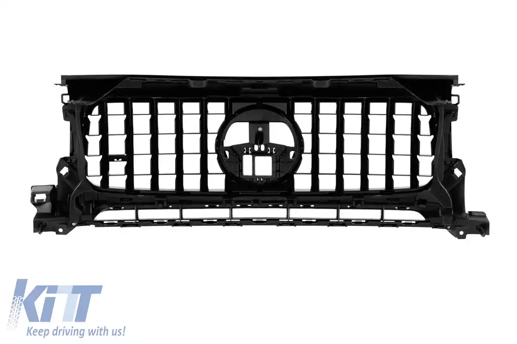 Grilă tip GT crom/neagră cu capace pentru faruri, potrivită pentru Mercedes G-Class W465 după 2025-image-6237129