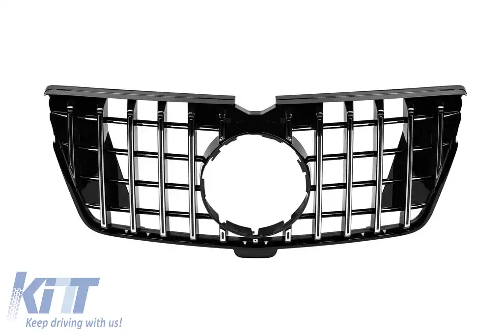 Grilă tip GT crom/neagră, potrivită pentru Mercedes GL X164 2010-2012, potrivită pentru bara frontală A Design-Line