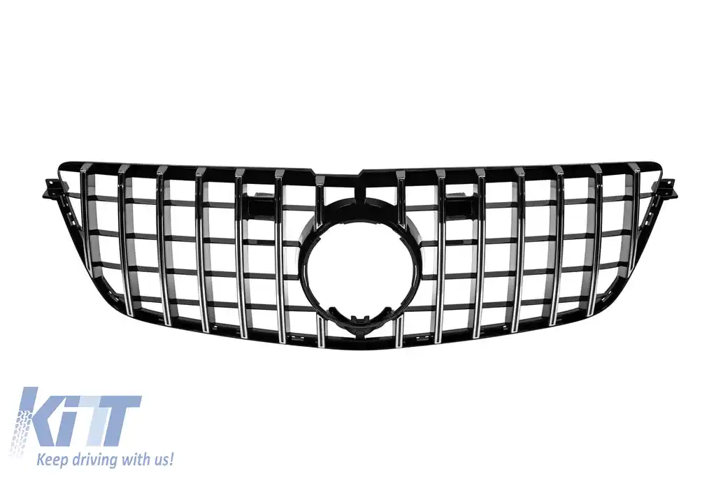 Grilă tip GT crom/neagră potrivită pentru Mercedes GL X166 2013-2015