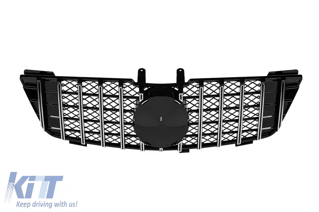 Grilă tip GT crom/neagră potrivită pentru Mercedes ML W164 2006-2008