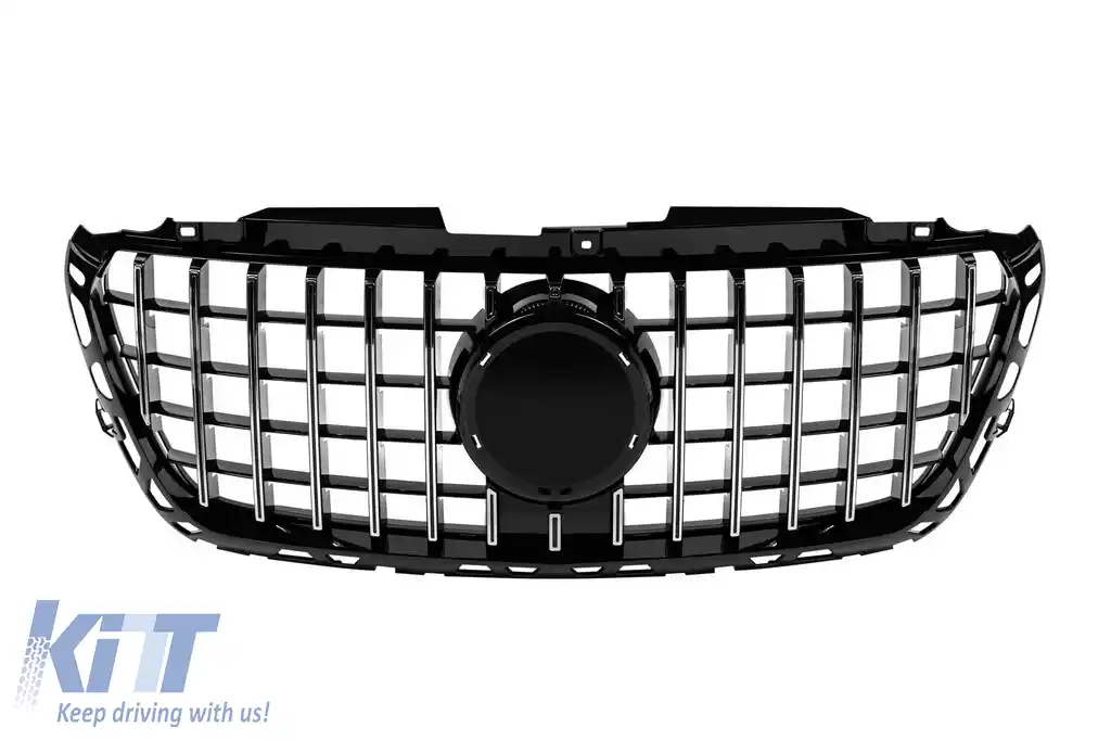 Grilă tip GT crom/neagră potrivită pentru Mercedes Sprinter W907 după 2018