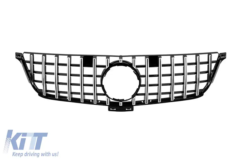 image-9-Grilă tip GT crom/neagră potrivită pentru Mercedes ML W166 2011-2015