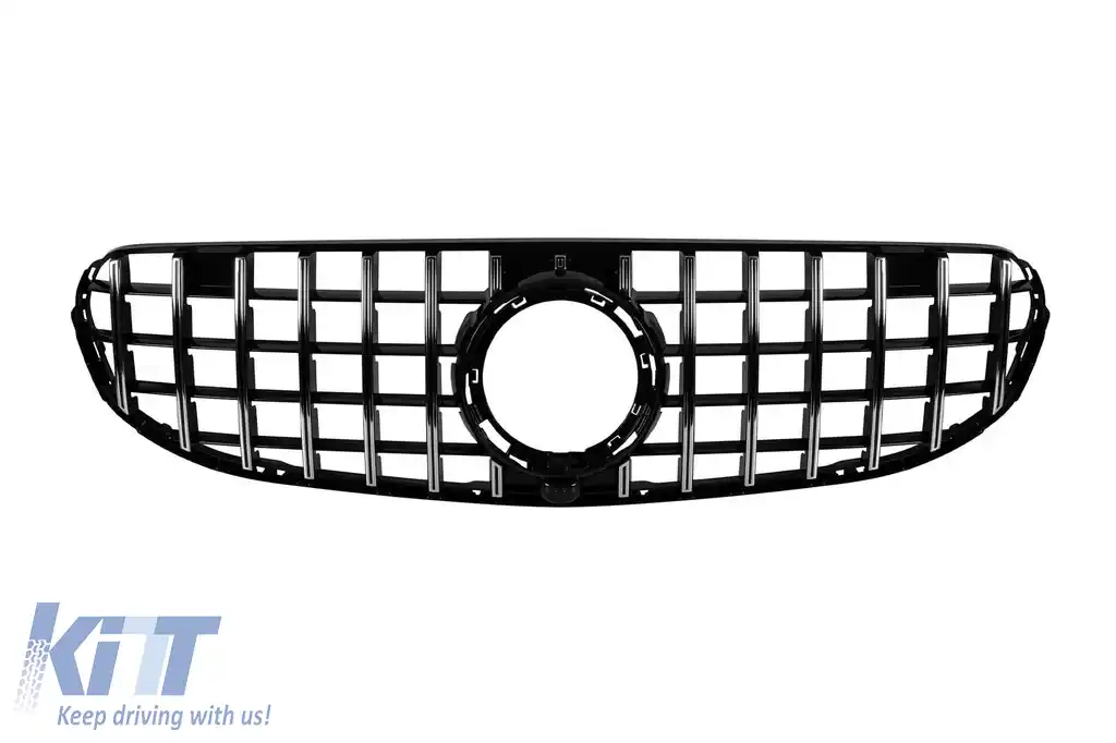 image-28-Grilă tip GT crom/neagră, potrivită pentru pachetul Offroad pentru Mercedes GLC SUV X253, GLC Coupe C253 după 2019