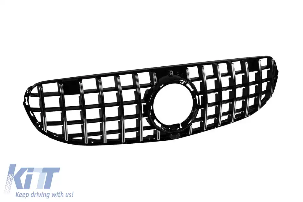 Grilă tip GT crom/neagră, potrivită pentru pachetul Offroad pentru Mercedes GLC SUV X253, GLC Coupe C253 după 2019-image-6145866
