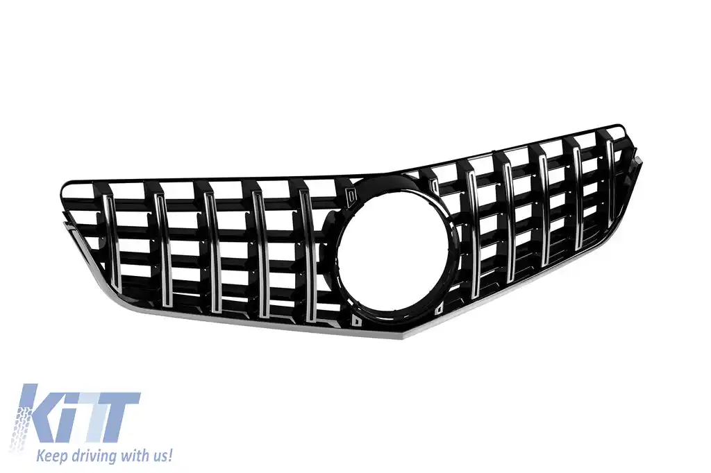 Grilă tip GT crom/neagră, potrivită pentru Mercedes E-Class C207 coupe, A207 cabrio 2009-2013-image-6146003