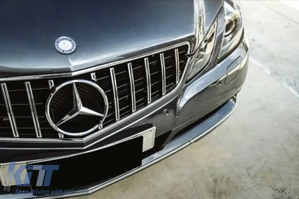 Grilă tip GT crom/neagră, potrivită pentru Mercedes E-Class C207 coupe, A207 cabrio 2009-2013-image-6146006