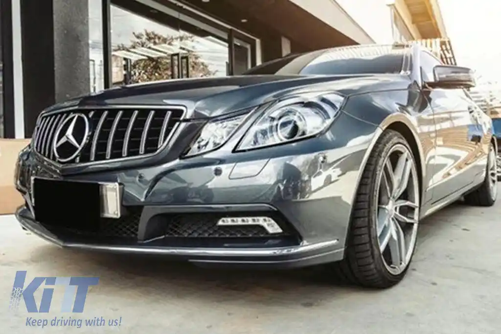 Grilă tip GT crom/neagră, potrivită pentru Mercedes E-Class C207 coupe, A207 cabrio 2009-2013-image-6146007