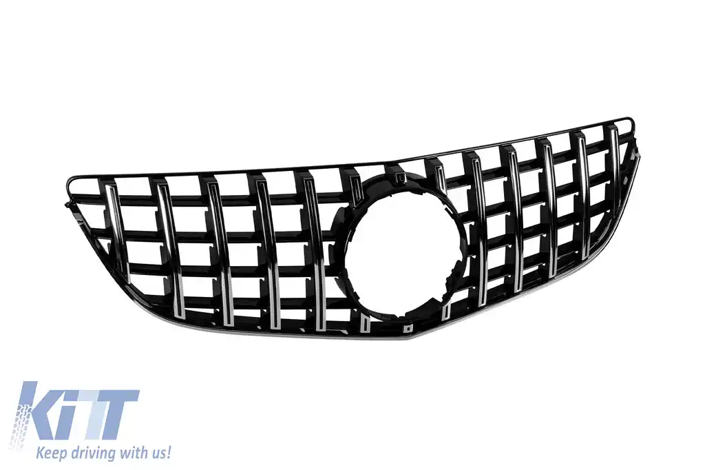Grilă tip GT crom/neagră potrivită pentru Mercedes E-Class C207 coupe, A207 cabrio 2014-2017-image-6146009