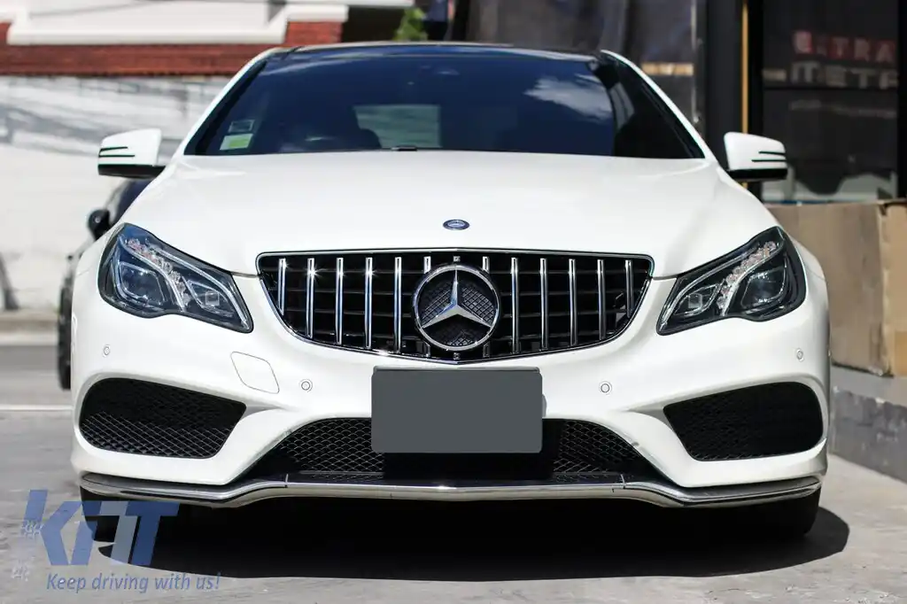 Grilă tip GT crom/neagră potrivită pentru Mercedes E-Class C207 coupe, A207 cabrio 2014-2017-image-6146011