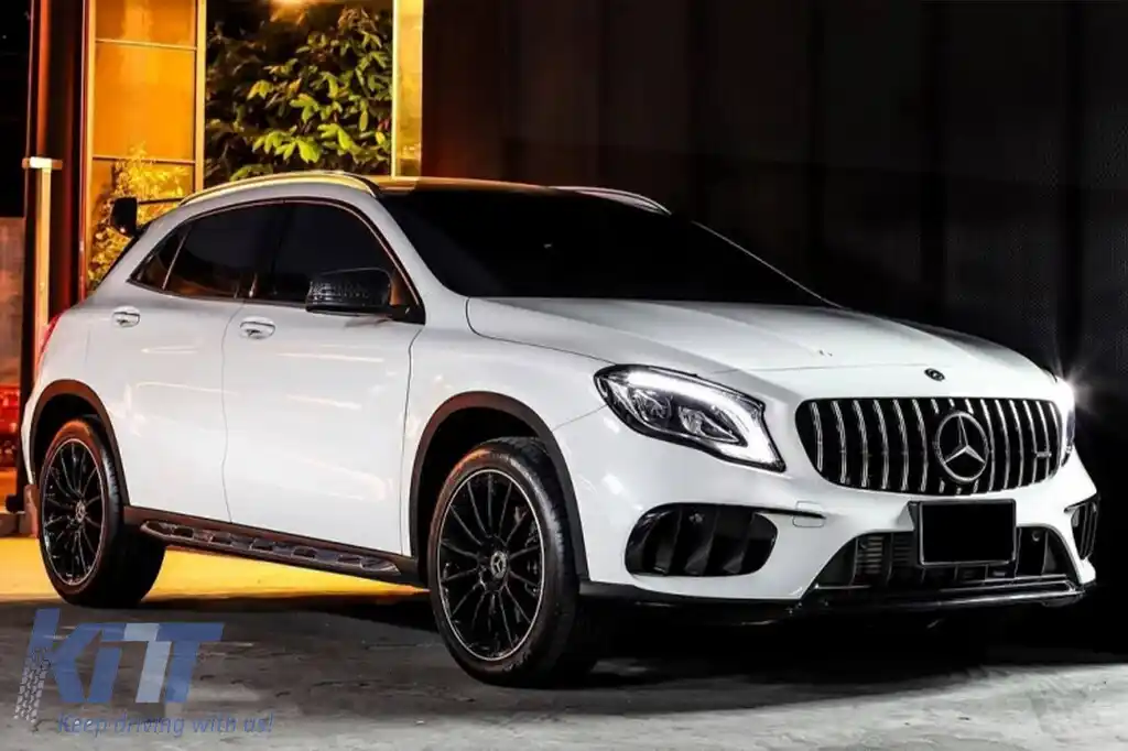 Grilă tip GT crom/neagră potrivită pentru Mercedes GLA X156 2017-2019-image-6146063