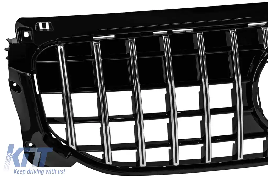 Grilă tip GT crom/neagră, potrivită pentru Mercedes GLB X257 2020-2023, pentru bara de protecție standard-image-6146395