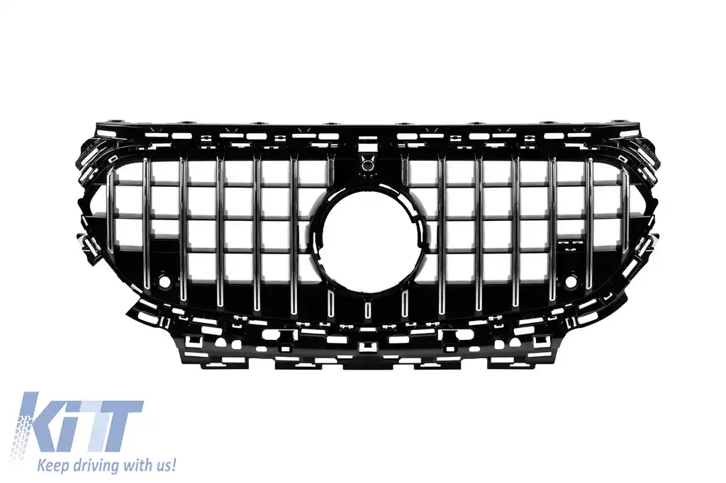 Grilă tip GT crom/neagră potrivită pentru Mercedes E-Class W214, S214 după 2024