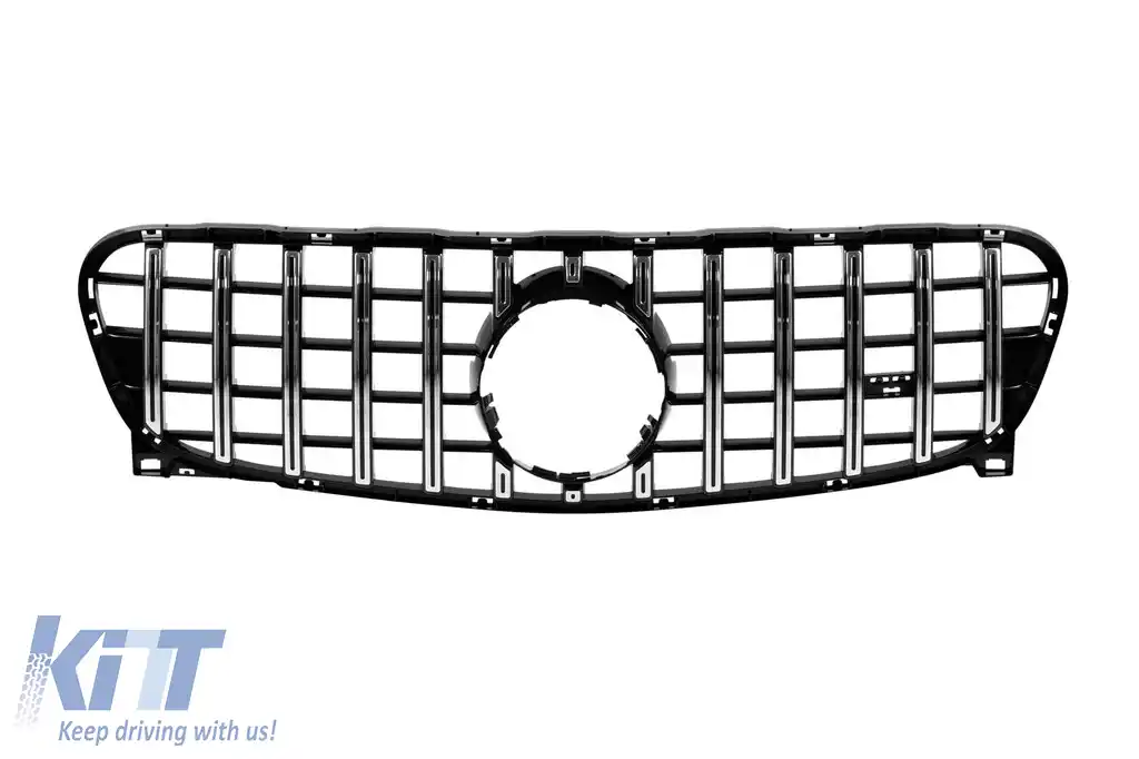 Grilă tip GT crom/neagră potrivită pentru Mercedes GLA X156 2014-2017