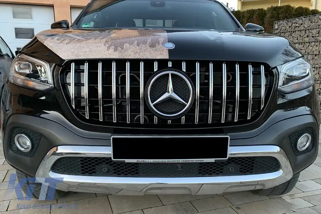 Grilă tip GT crom/neagră potrivită pentru Mercedes X-Class BR470 după 2018-image-6236996