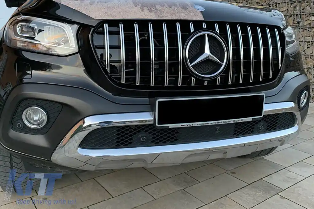 Grilă tip GT crom/neagră potrivită pentru Mercedes X-Class BR470 după 2018-image-6236997