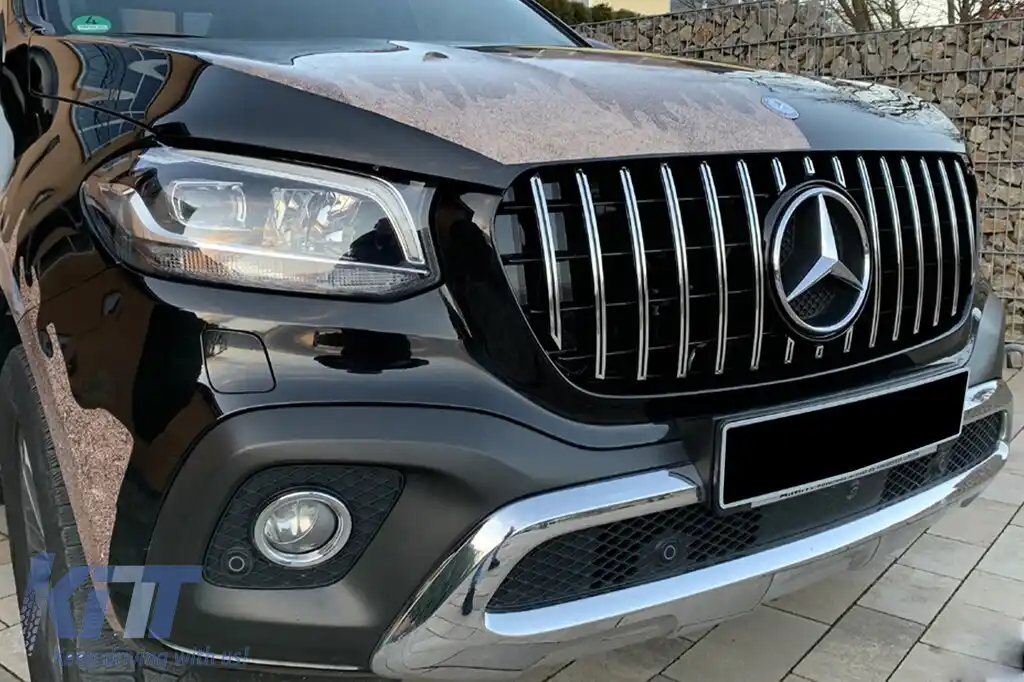 Grilă tip GT crom/neagră potrivită pentru Mercedes X-Class BR470 după 2018-image-6236998
