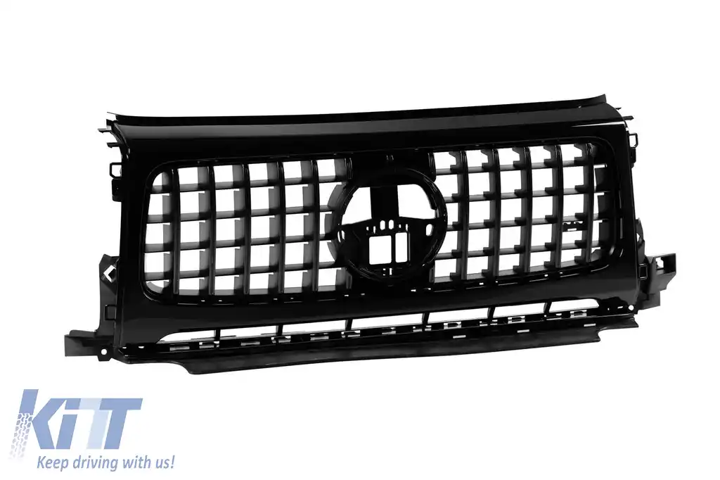 Grilă tip GT cu lac negru și capace pentru faruri, potrivită pentru Mercedes G-Class W465 după 2025-image-6237133