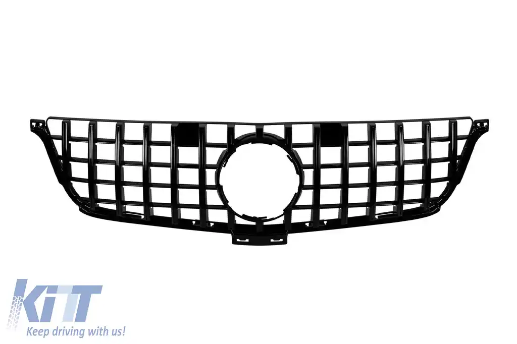 Grilă tip GT cu lac negru, potrivită pentru Mercedes ML W166 2011-2015