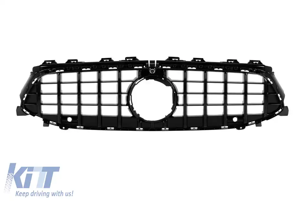 Grilă tip GT cu lac negru, potrivită pentru Mercedes CLA C118 LCI după 2024