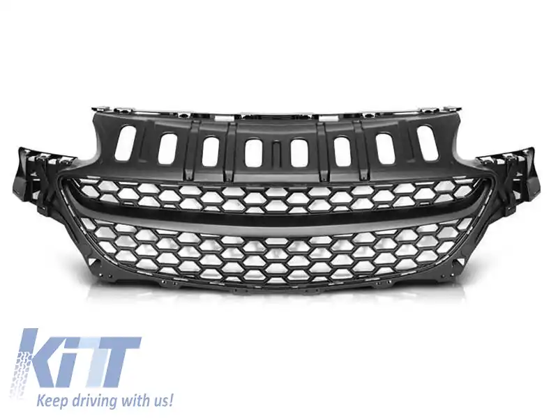 Grilă tip OPC mată neagră, potrivită pentru Opel Corsa E 2014-2019