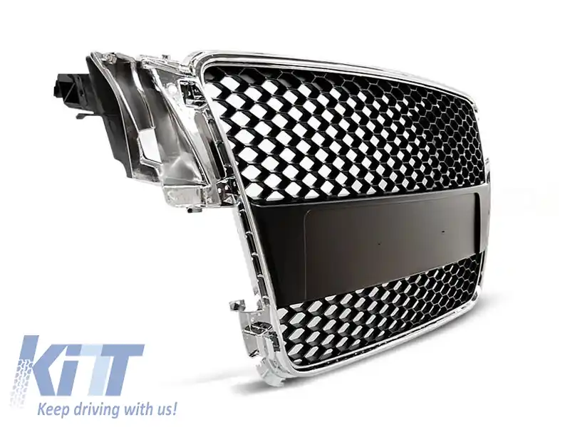 image-27-Grilă tip RS crom/neagră, potrivită pentru Audi A5 2007-2011 Sportback, coupe, cabrio cu bumper standard sau S-line