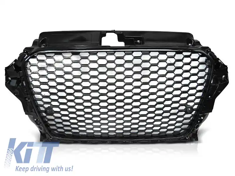Grilă tip RS cu lac negru, potrivită pentru Audi A3 2012-2016