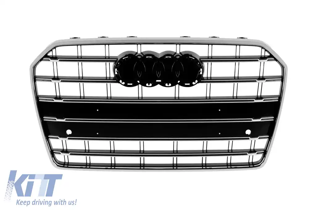 image-57-Grilă tip S6 crom/neagră potrivită pentru Audi A6 2015-2018