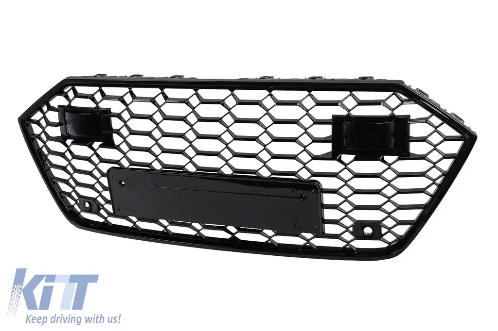 Grila Bara Fata compatibil cu AUDI A7 4G Facelift (2015-2017) RS7 Design Negru Lucios-image-6266257
