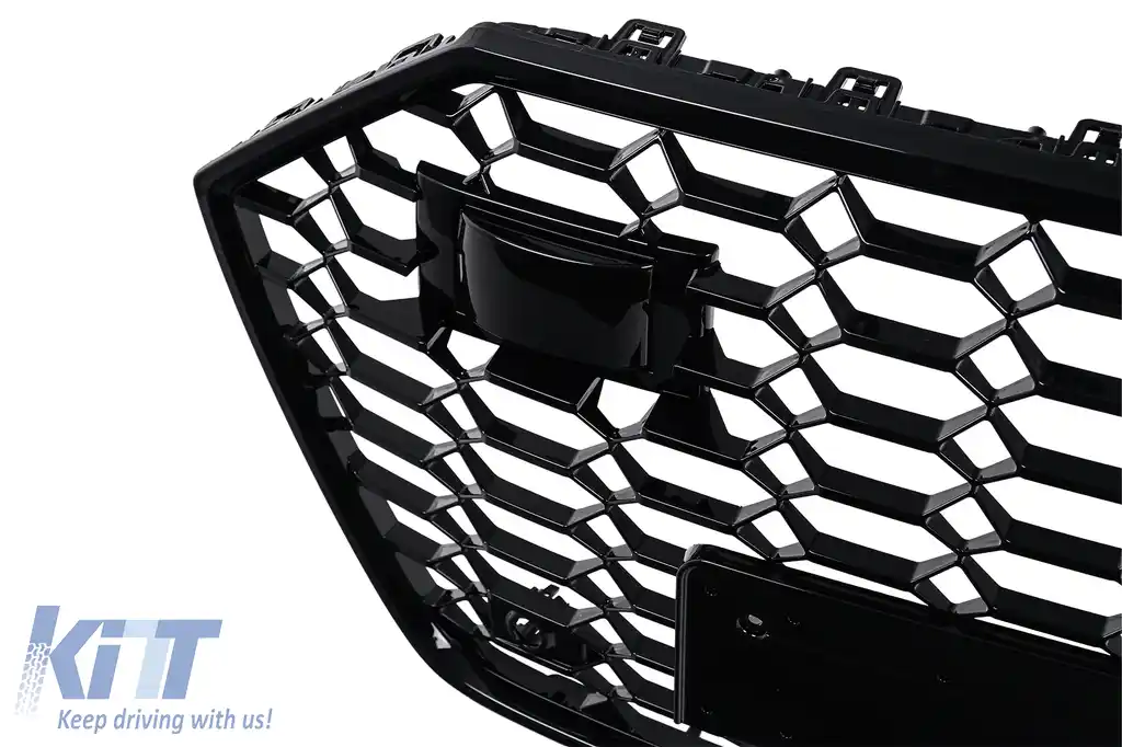 Grila Bara Fata compatibil cu AUDI A7 4G Facelift (2015-2017) RS7 Design Negru Lucios-image-6266259