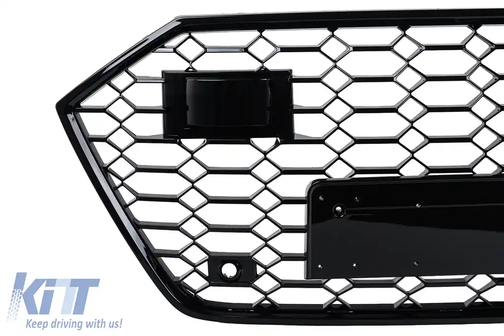 Grila Bara Fata compatibil cu AUDI A7 4G Facelift (2015-2017) RS7 Design Negru Lucios-image-6266260