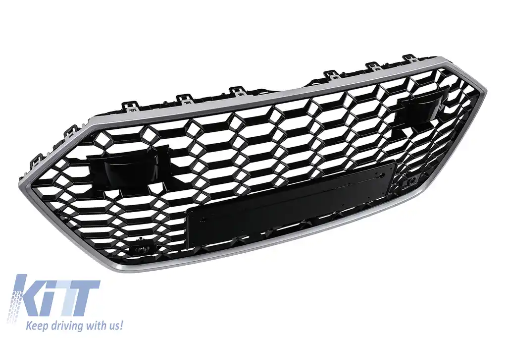 Grila Bara Fata compatibil cu AUDI A7 4G Facelift (2015-2017) RS7 Design Negru Lucios-image-6266340