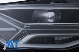 Grila Bara Fata cu Faruri Full LED Semnalizare Dinamica Secventiala compatibil cu Audi A6 4G RS6 Matrix Design Facelift (2015-2018)-image-6054098