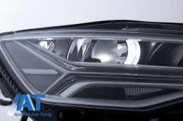 Grila Bara Fata cu Faruri Full LED Semnalizare Dinamica Secventiala compatibil cu Audi A6 4G RS6 Matrix Design Facelift (2015-2018)-image-6054102